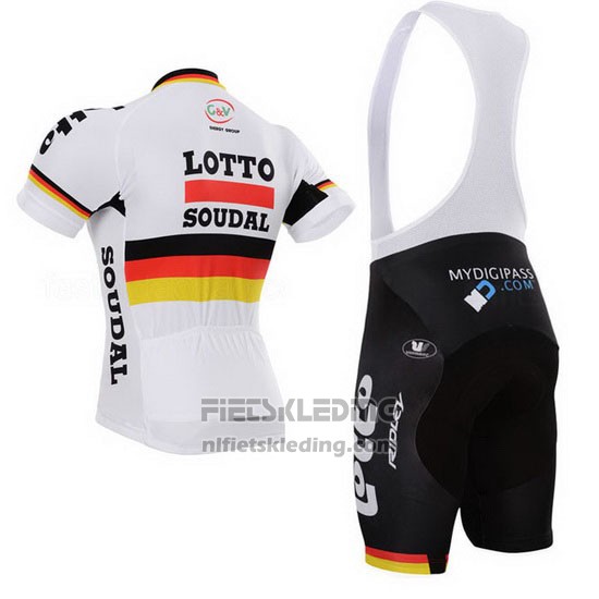 2015 Fietskleding Lotto Soudal Kampioen Duitsland Korte Mouwen en Koersbroek